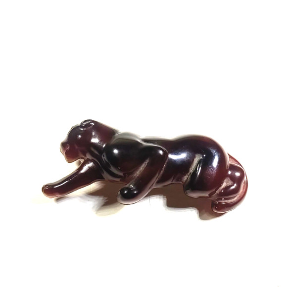 Hair Barrette Tension Clips Brown Acrylic Panther Cat Stalking Classic - Picture 3 of 8